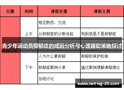 青少年运动员抑郁症的成因分析与心理援助策略探讨